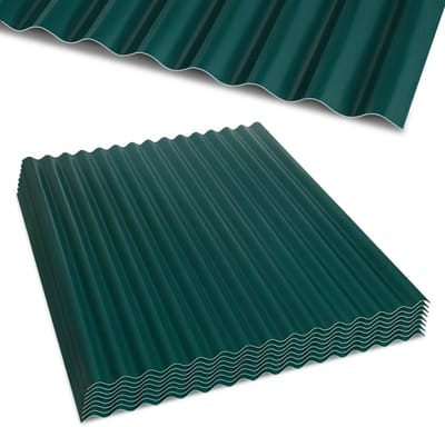 8x UV-bestendige golfplaten ASA-PVC 117x93cm 1,5mm Donkergroen Tuinhuis
