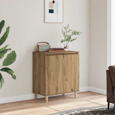 vidaXL - Dressoir - 60x35x70 - cm - bewerkt - hout - artisanaal - eikenkleur