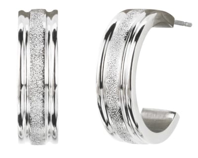 Traveller Oorringen - Dames - Zilverkleurig - Edelstaal - Glitter effect - Ringen 20 mm - 181137