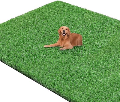 Kunstgras voor buiten, 90 x 150 cm, kunstgras 30 mm hoog, weerbestendig, grasmat, groen, voetmat, kunstgras, waterdoorlatend, plastic gras voor balkon, tuin, buiten