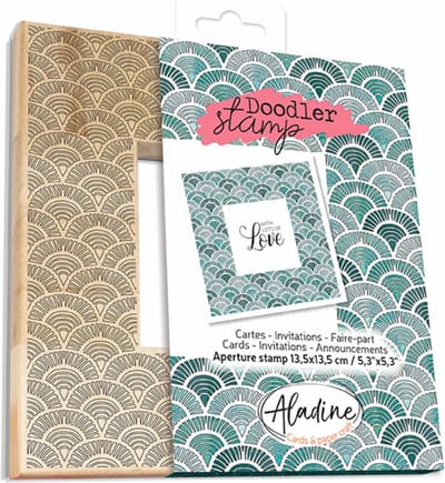 Aladine Aladine Houten Doodler Stempel 13,5x13,5 cm Schubben