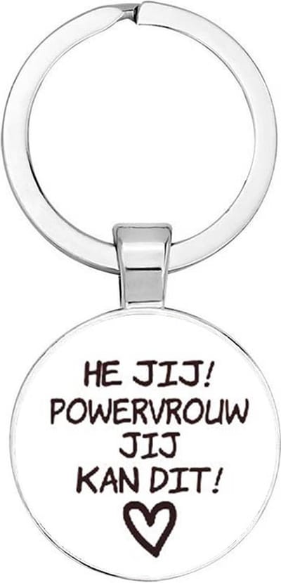 Akyol - He jij powervrouw Sleutelhanger - liefde - sterke vrouw - motivatie - kracht - verjaardagscadeau - cadeau - kado - gift - geschenk - verrassing - 2,5 x 2,5 CM