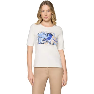 Jersey shirt met motief voor - gebroken wit - Gr. 40 van Goldner Fashion