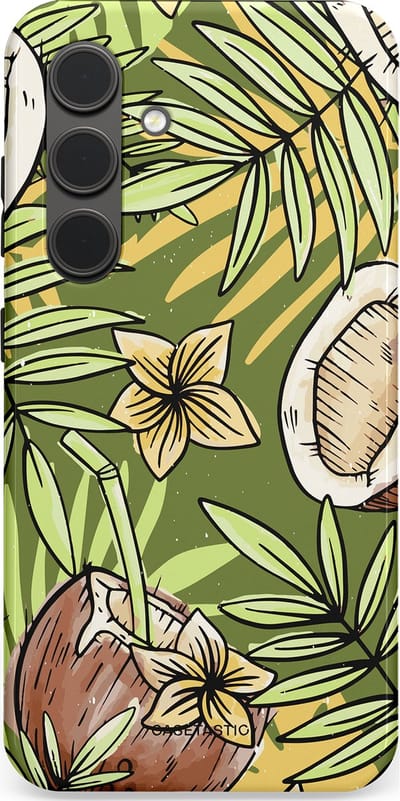 Casetastic Hoesje Geschikt voor Samsung S24 - Stijlvolle Beschermende Duo-layer Case - Kokos Chill