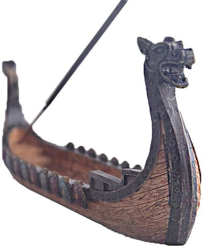 Dailygoods- Wierookhouder Retro Draak Boot - Wierook Brander - Wierook Stokjes - Decoratie voor Thuis - Harsmateriaal - Afmetingen 24x12x5 cm - Wierookbrander