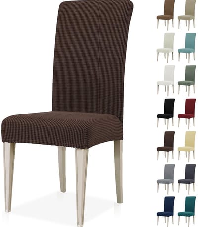 Dailygoods- Stoelhoes Stretch - 6 Stuks - Universele Eetstoelhoes - Verwijderbaar/Washbaar - Moderne Kleuren - Elastische Stof - Eetkamerhoezen
