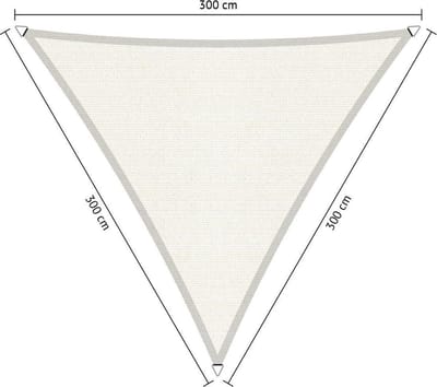 Compleet pakket: Shadow Comfort driehoek 3x3x3m Arctic White met RVS Bevestigingsset en Buitendoekreiniger