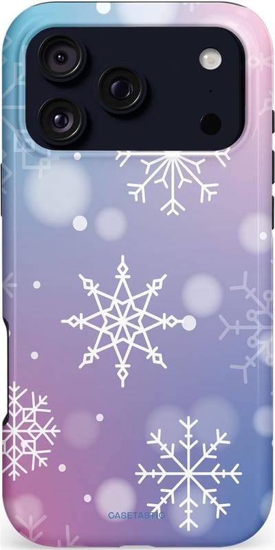 Casetastic hoesje geschikt voor Apple iPhone 17 Pro Max - MagSafe - Dubbellaagse bescherming - Snowy Winter Gloed - Fashion Case - Lila Lichtgrijs Lichtblauw Lichtroze