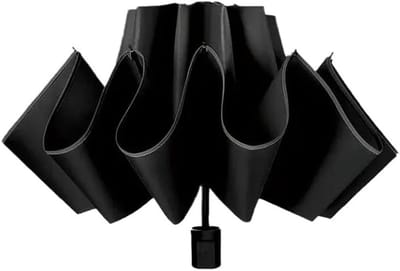 VHV - Parasol - Draagbare strandparasol met UV-bescherming - Opvouwbaar met 8 baleinen - Voor strand, tuin, camping en balkon - Zwart