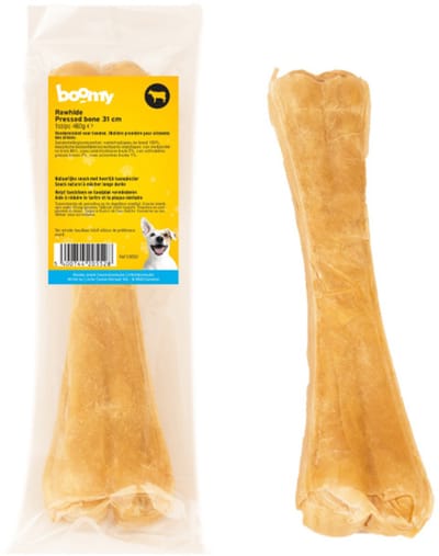 Boomy - Kauwbot van 100% runderhuid - Natuurlijke hondensnacks voor gebitsverzorging - Kauwbotten hond voor grote honden - Kauwstaaf hond 31cm