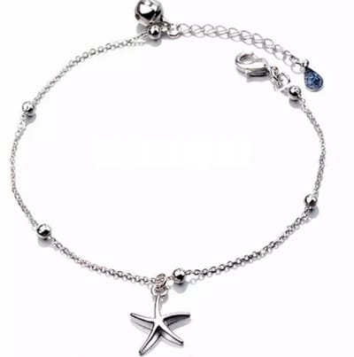 Zilveren -Armband- Zeester- 16 cm-Belletje - Charme Bijoux