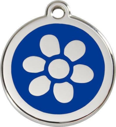 Red Dingo Hondenpenning 20 mm bloem donkerblauw