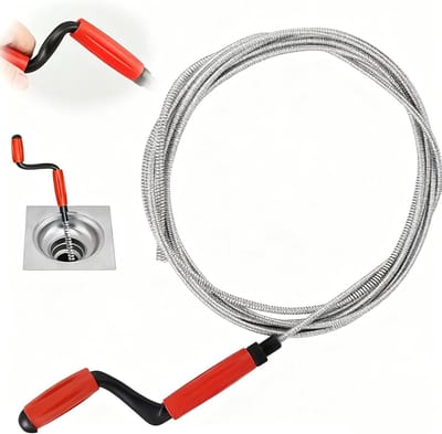 Reinigingsspiraal - Afvoerontstopper - Verstopte Afvoeren - Versterkte Koolstofstaal - 5 Meter Lengte - Rood