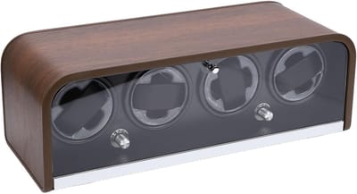 Automatische Horloge Winder met 5 Rotatiemodi, Stille Motor en LED Verlichting voor Mechanische Horloges in Houten Afwerking