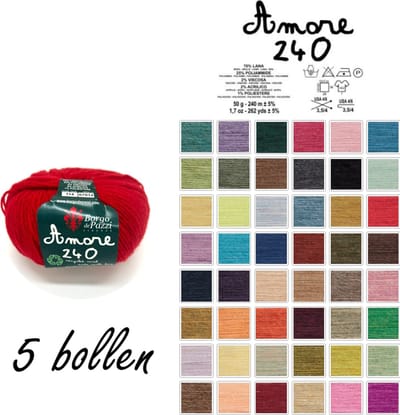 Borgo de Pazzi - Amore 240 - Rood 114 - set van 5 bollen x 50 gram