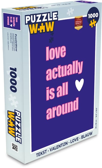 Puzzel Tekst - Valentijn - Love - Blauw - Legpuzzel - Puzzel 1000 stukjes volwassenen
