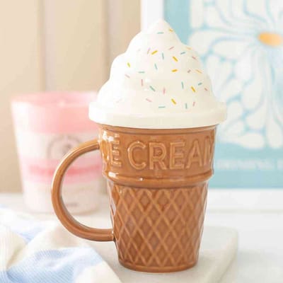 Something Different - Ice Cream Cone Lidded Mok/beker - Multicolours