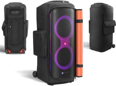 Draagbare stofhoes voor luidsprekers, waterdicht en stofdicht, met opbergvakken voor microfoons en accessoires