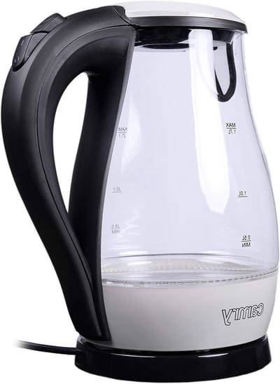 Elektrische Waterkoker - Glastrekoker Snelwaterkoker - Snel Water Koken - Blauwe LED Verlichting - 17 Liter - Wit