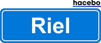 Hacebo - Plaatsnaam Sticker - 29x10 CM - Riel sticker - Verkeersborden sticker - grappige cadeaus - Riel