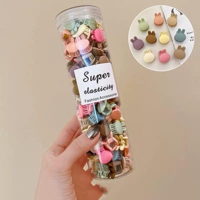 50 PCS Pinces à Cheveux Mignonnes Petite Taille Mini Pince à Cheveux Pinces à Cheveux pour Filles Pince Latérale Coréenne Pince pour Frange Accessoires de Cheveux Doux pour Femmes rabbit