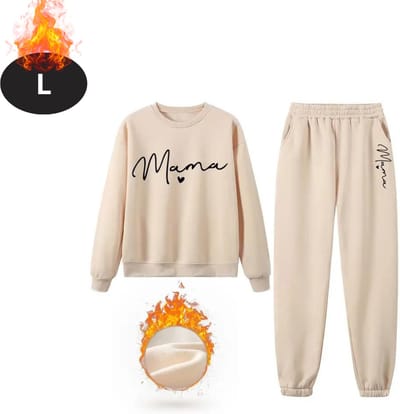Nivard Joggingpak - Huispak - Volwassenen - Trainingspak - Comfortabel - Joggingsbroek - Tracksuit - Dames - Winter - Abrikoos - L