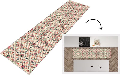 Keukenloper - Loper keuken - Abstract - Bloemen - Design - 200x50 cm - Keukenloper vinyl