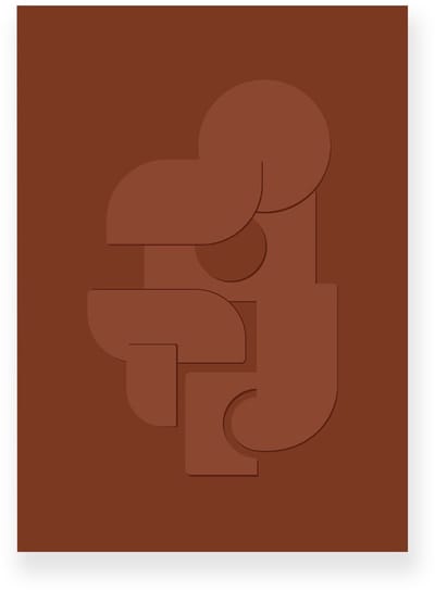 Poster 20x30 cm - Abstracte Vormen - Bruin - Minimalistisch - Japandi - Muurdecoratie - Wanddecoratie