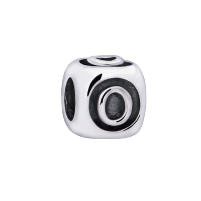 Quiges - 925 - Zilveren - Bedels -Sterling zilver - Beads - Alfabet Letter O Kraal Charm - Geschikt – voor - alle bekende merken - Armband Z438