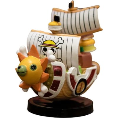 One Piece 7cm Schip Anime Figuur Luffy Model Super Schattig Mini Boot THOUSAND SUNNY Going Merry Gemonteerd Actiefiguur Speelgoed Fans Cadeau beige