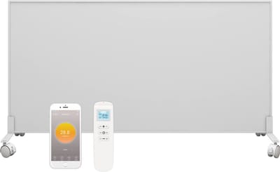 Quality Heating - FR Serie infrarood paneel - infrarood verwarmingspaneel - infrarood verwarming - staand – met thermostaat - op wielen - Wifi remote verplaatsbaar infraroodpaneel zonder omkader - 350Watt - 60 x 60 cm