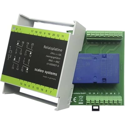 scaleo systems Veiligheidsrelais Met ompoolbeveiligingsdiode, Met LED, Met behuizing 1 stuk(s) Typ 24V 4-fach 4x wisselcontact