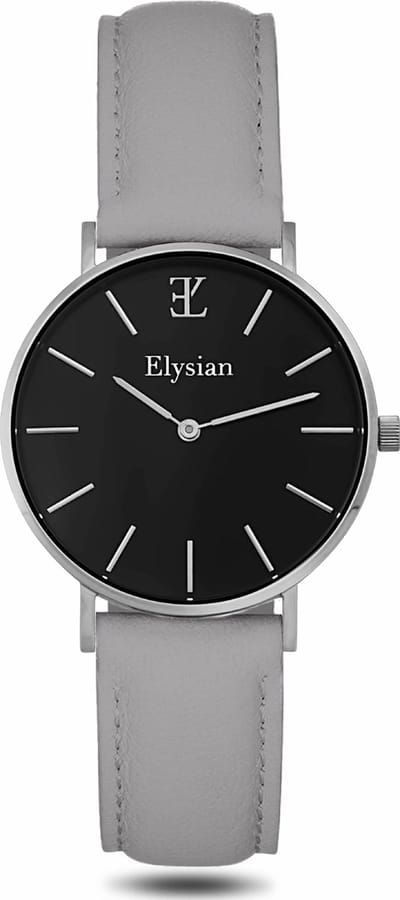 Elysian Horloge Dames Zilver - 36mm - Leren Band - 5ATM Waterdicht - Cadeau voor vrouw