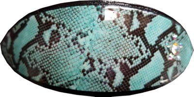 Haarsoires Haarspeld Patentspeld 10cm - Ovaal - Slangenprint - Steentjes - Blauw - Haarspelden voor Dames - Haarklem - Haarclip - Haaraccessoires - Hair Clip - Decoratieve Haaraccessoire