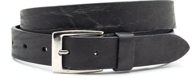 Leren kinderriem zwart - 3 cm breed - Leer - Jeans riem - Stoer - Maat 60