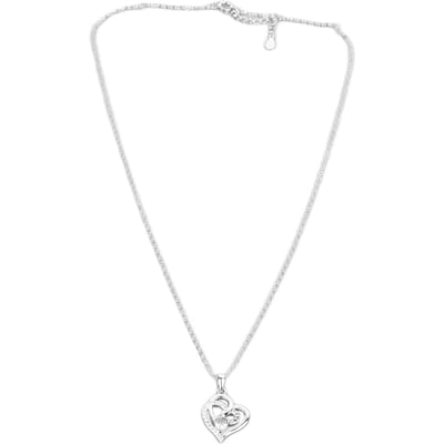 Collier Double Cœur Collier Cœur Argent Collier Femme Élégant Romantique Pendentif Collier pour le Travail white