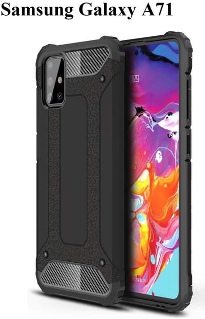 Hoesje Geschikt Voor Samsung Galaxy A71 Hybrid Armor Hoesje - Zwart
