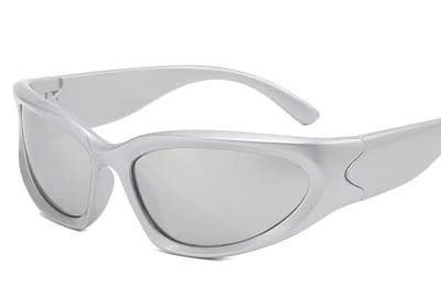 Loud and Clear® - Zonnebril - Festival Bril - Rave Bril - Snelle Planga - Heren - Dames - Zilver