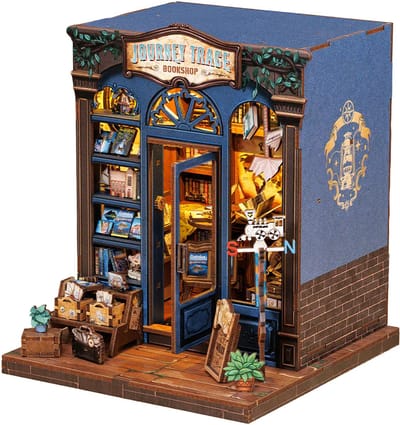 CuteBee Miniatuurhuisje - Modelbouw - Modelbouwpakket - 3D Houten Puzzel - DIY Bouwpakket Volwassenen - Constructiespeelgoed - Journey Trace Bookshop