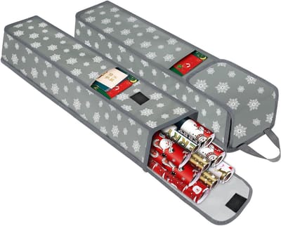 Set van 2 Cadeau Inpakzakken - Waterafstotend, Scheurvast 600D Oxford Stof - Ideaal voor Geschenken en Opbergen - Afmeting 74 x 13 cm - Zwart