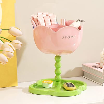 Dailygoods - Bloem Desktop Theezakje Koffiecapsule Suiker Opslag Houder - Theedoos Containers Theepakket Rack Theezakje Station Stand voor Kast Aanrecht (Roze)