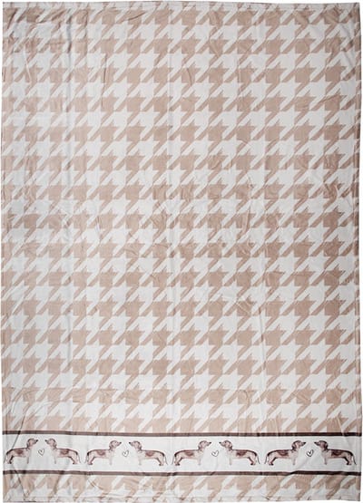 Clayre & Eef Plaid 130x170 cm Bruin Wit Polyester Teckels
