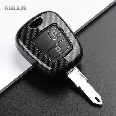 ABS Koolstofvezel Stijl Auto Sleutelhoes Cover Voor Peugeot 107 206 207 307 Voor Citroen C1 C2 C3 C4 Xsara Picasso Voor Toyota Aygo Sleutelhanger