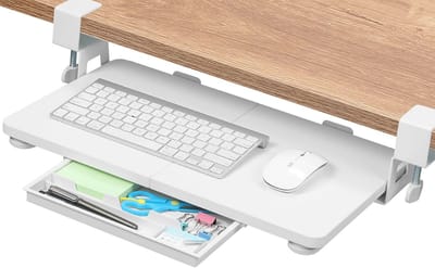 Verstelbare Toetsenbordlade Onder Bureau met C Klem - 50x30cm Ergonomische Schuiflade voor Thuis en Kantoor
