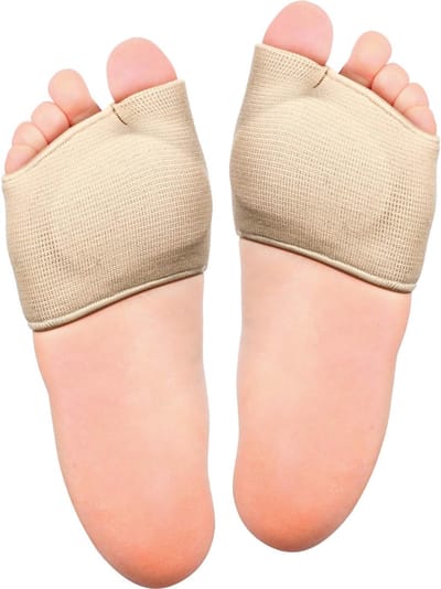 2 stuks metatarsale kussentjes voor de voorvoet met gel, inlegzool, voetkussentje tegen eelt, halve sok voor verlichting van metatarsalgie en voetpijn, maat 39-43