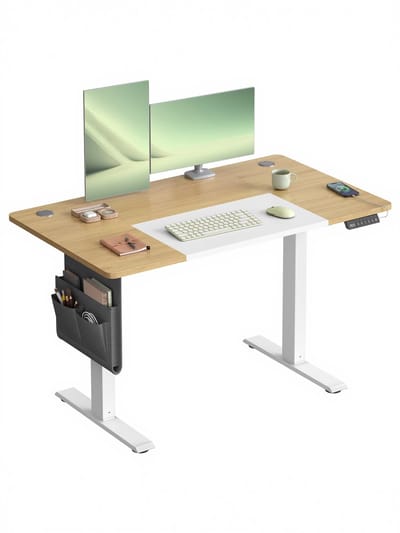SONGMICS - Zit Sta Bureau - Elektrisch - 120 x 60 cm - Geheugenfunctie - USB-C Poort