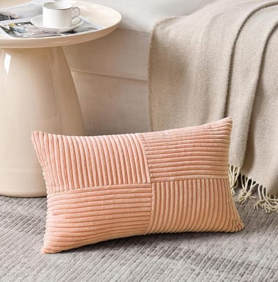 Kussensloop Corduroy - Decoratieve Kussenhoes - Woonkamer Decoratie - Zacht en Knuffelig - 30 x 50 cm - Perzik Roze