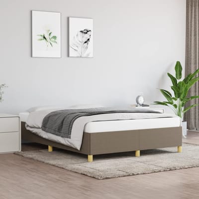 vidaXL - Bedframe - zonder - matras - stof - taupe - 140x190 - cm
