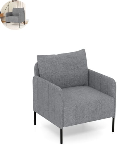 Fauteuil - Relaxzetel - Relaxstoel - Relaxfauteuil - Stoel - Met armleuning - Voor één Persoon - Grijs