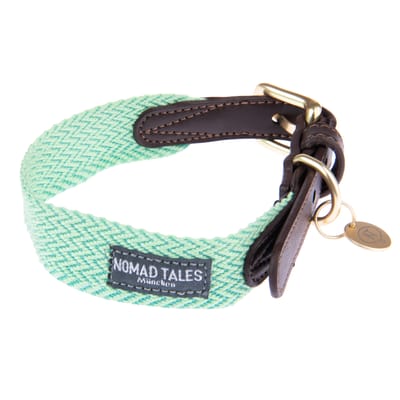 Halsband Nomad Tales Bloom, mint - Maat L: 46 - 52 cm Halsomvang, B 38 mm